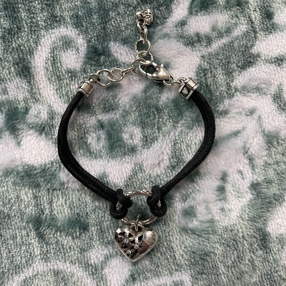 NWOT Brighton Heart Black Cord Bracelet